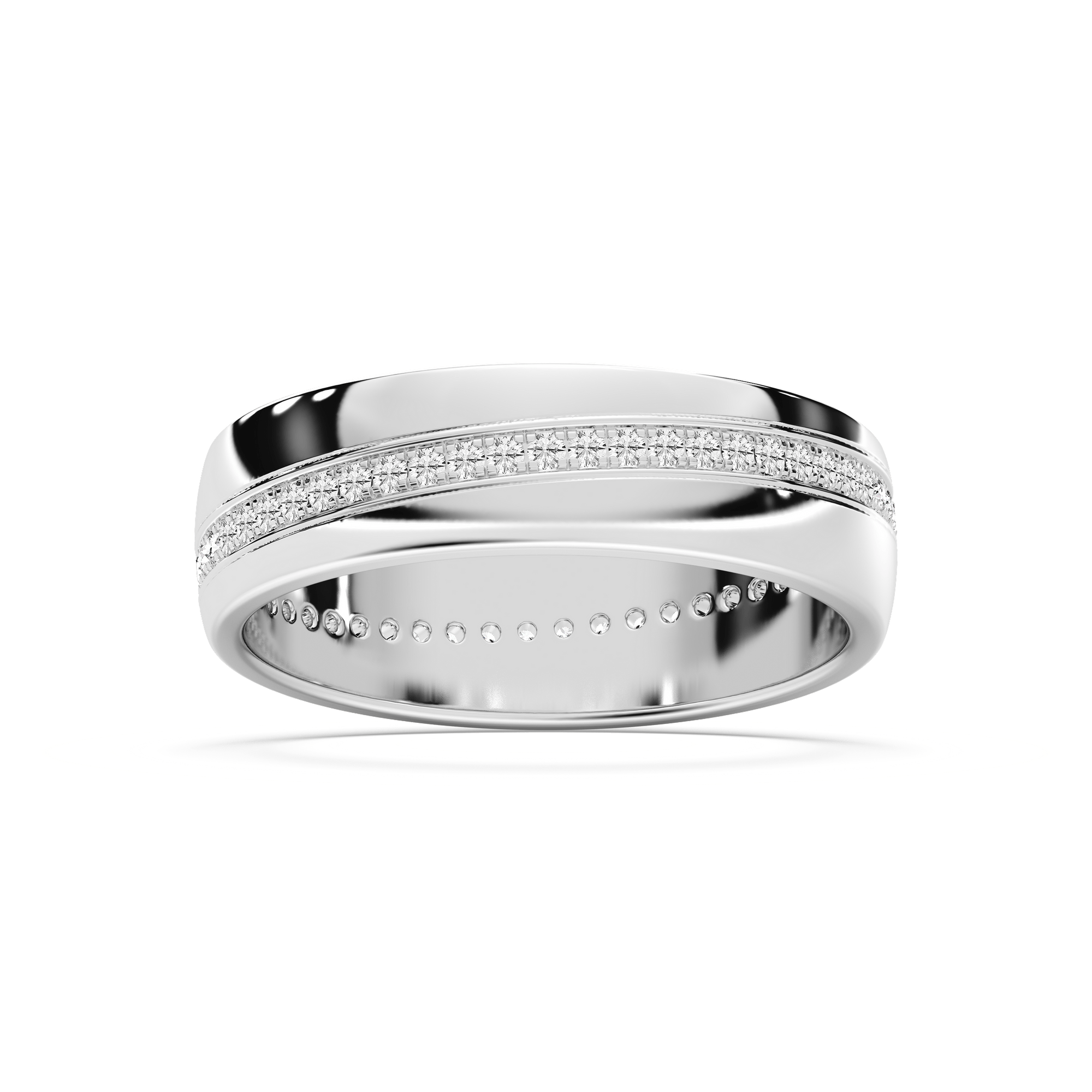 Cooper 2/5 ctw Round Lab Grown Diamond 6.40mm Eternity Mens Wedding Band