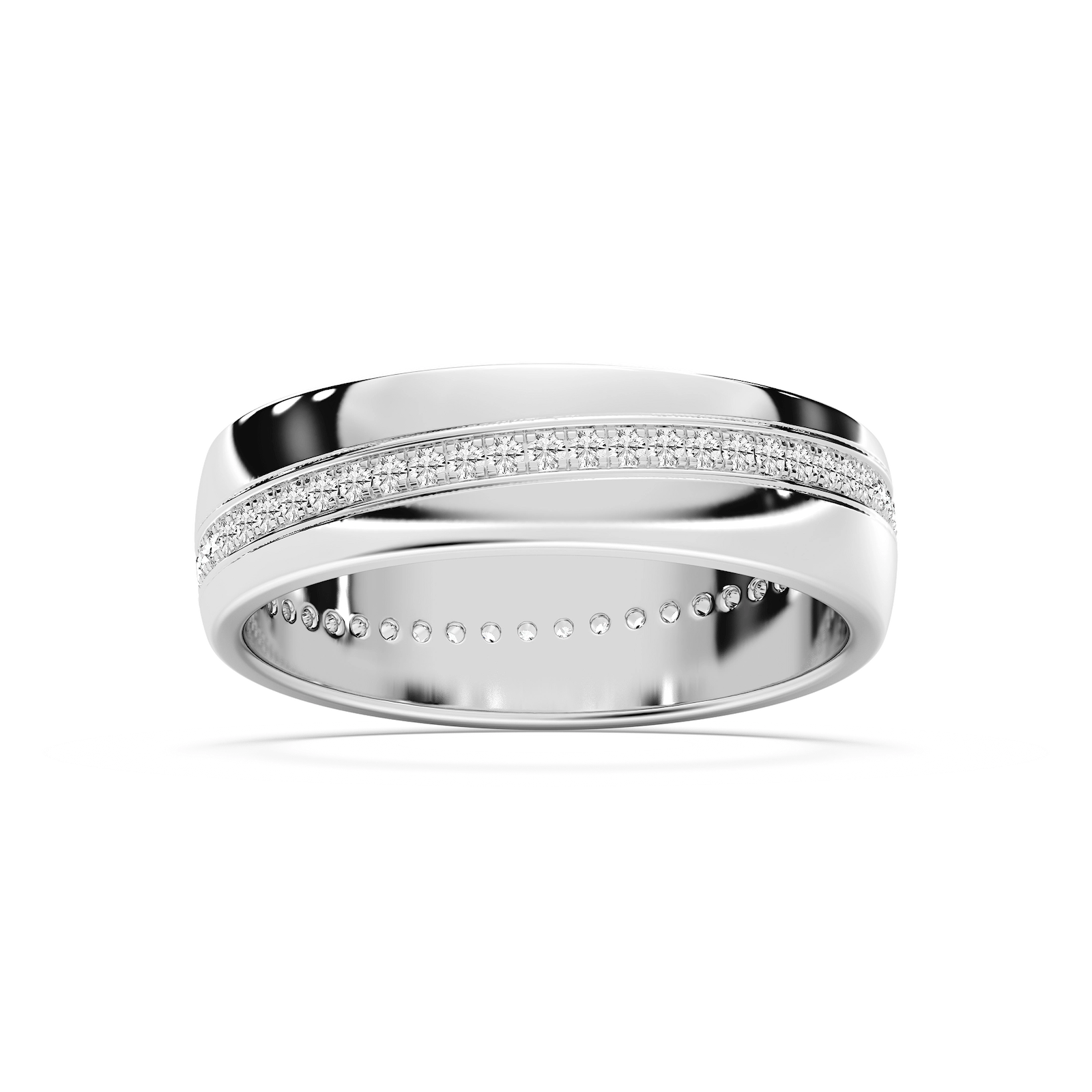 Cooper 2/5 ctw Round Lab Grown Diamond 6.40mm Eternity Mens Wedding Band