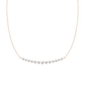 Curved Diamond Bar Necklace