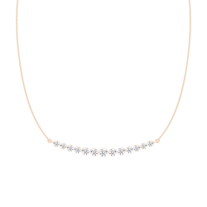 3 ⅞ ctw Round Lab Grown Diamond Curved Bar Necklace - 18 Inches