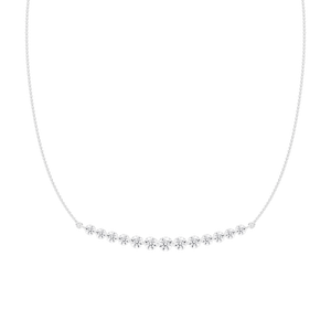 3 ⅞ ctw Round Lab Grown Diamond Curved Bar Necklace - 18 Inches