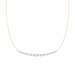 3 ⅞ ctw Round Lab Grown Diamond Curved Bar Necklace - 18 Inches