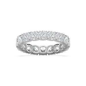 Lydia 4 ⅞ ctw Cushion Lab Grown Diamond Four Prong Eternity Band