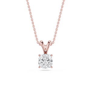 Cushion Lab Grown Diamond Double Bail Pendant - 16 to 18 Inches