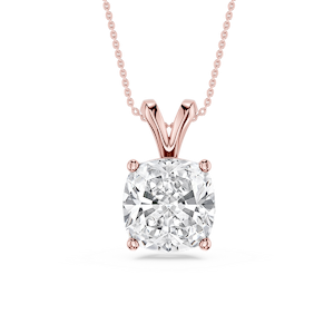 Cushion Lab Grown Diamond Double Bail Pendant - 16 to 18 Inches