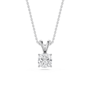 Cushion Lab Grown Diamond Double Bail Pendant - 16 to 18 Inches