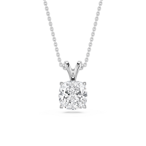 Cushion Lab Grown Diamond Double Bail Pendant - 16 to 18 Inches
