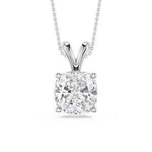 Cushion Lab Grown Diamond Double Bail Pendant - 16 to 18 Inches