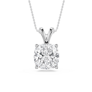 Cushion Lab Grown Diamond Double Bail Pendant - 16 to 18 Inches