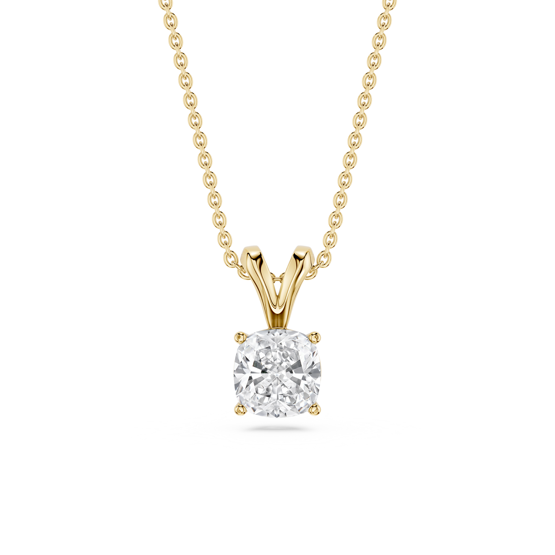 Cushion Lab Grown Diamond Double Bail Pendant - 16 to 18 Inches