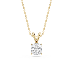 Cushion Lab Grown Diamond Double Bail Pendant - 16 to 18 Inches