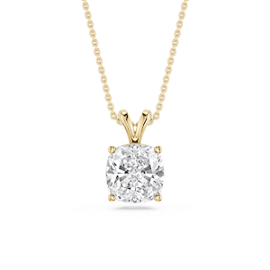 Cushion Lab Grown Diamond Double Bail Pendant - 16 to 18 Inches