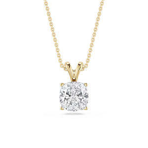 Cushion Lab Grown Diamond Double Bail Pendant - 16 to 18 Inches