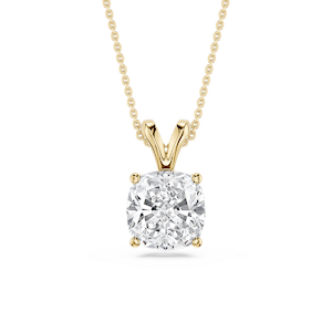 Cushion Lab Grown Diamond Double Bail Pendant - 16 to 18 Inches
