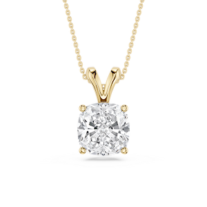 Cushion Lab Grown Diamond Double Bail Pendant - 16 to 18 Inches