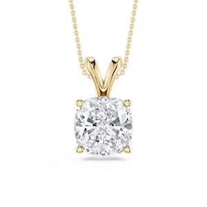 Cushion Lab Grown Diamond Double Bail Pendant - 16 to 18 Inches