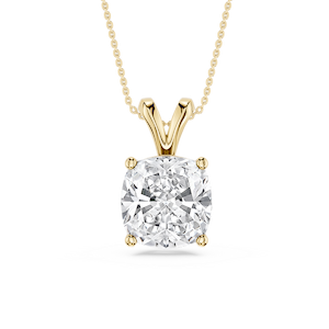 Cushion Lab Grown Diamond Double Bail Pendant - 16 to 18 Inches