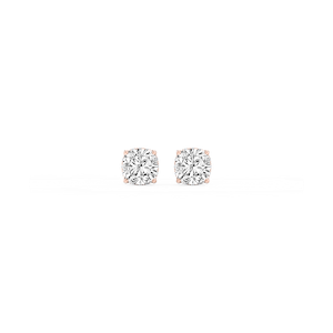 Cushion Lab Grown Diamond Hidden Halo Stud Earrings