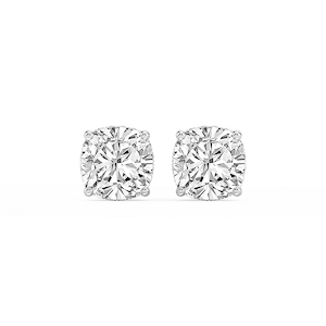 Cushion Lab Grown Diamond Hidden Halo Stud Earrings