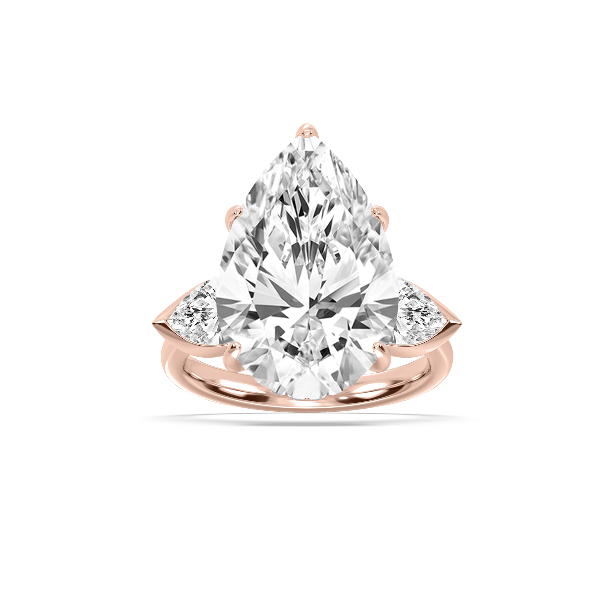 Cynthia 13 ctw Pear Lab Grown Diamond Three Stone Engagement Ring - Signature Collection