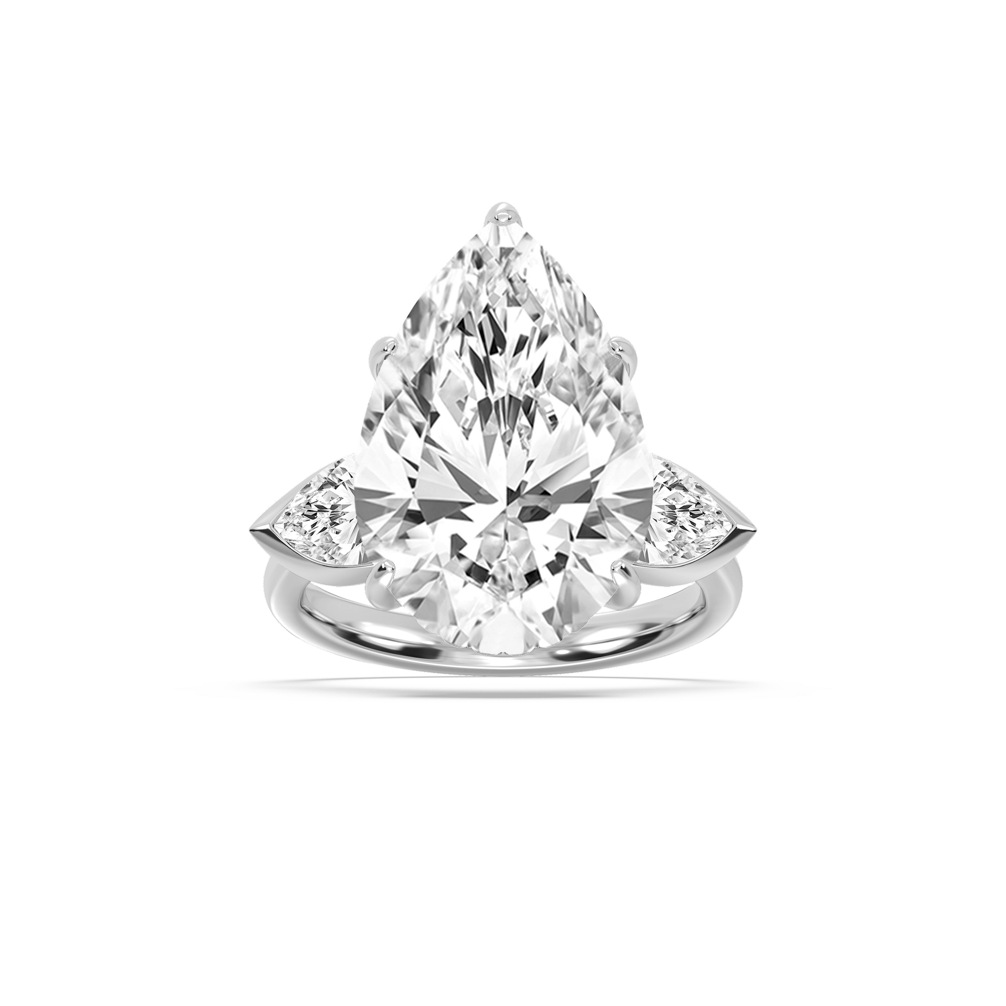 Cynthia 13 ctw Pear Lab Grown Diamond Three Stone Engagement Ring - Signature Collection