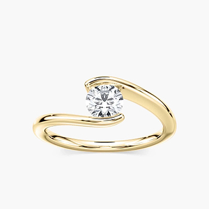 Daci Round Lab Grown Diamond Tension Style Solitaire Engagement Ring