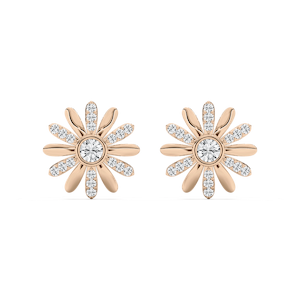1 ctw Round Lab Grown Diamond Daisy Stud Earrings