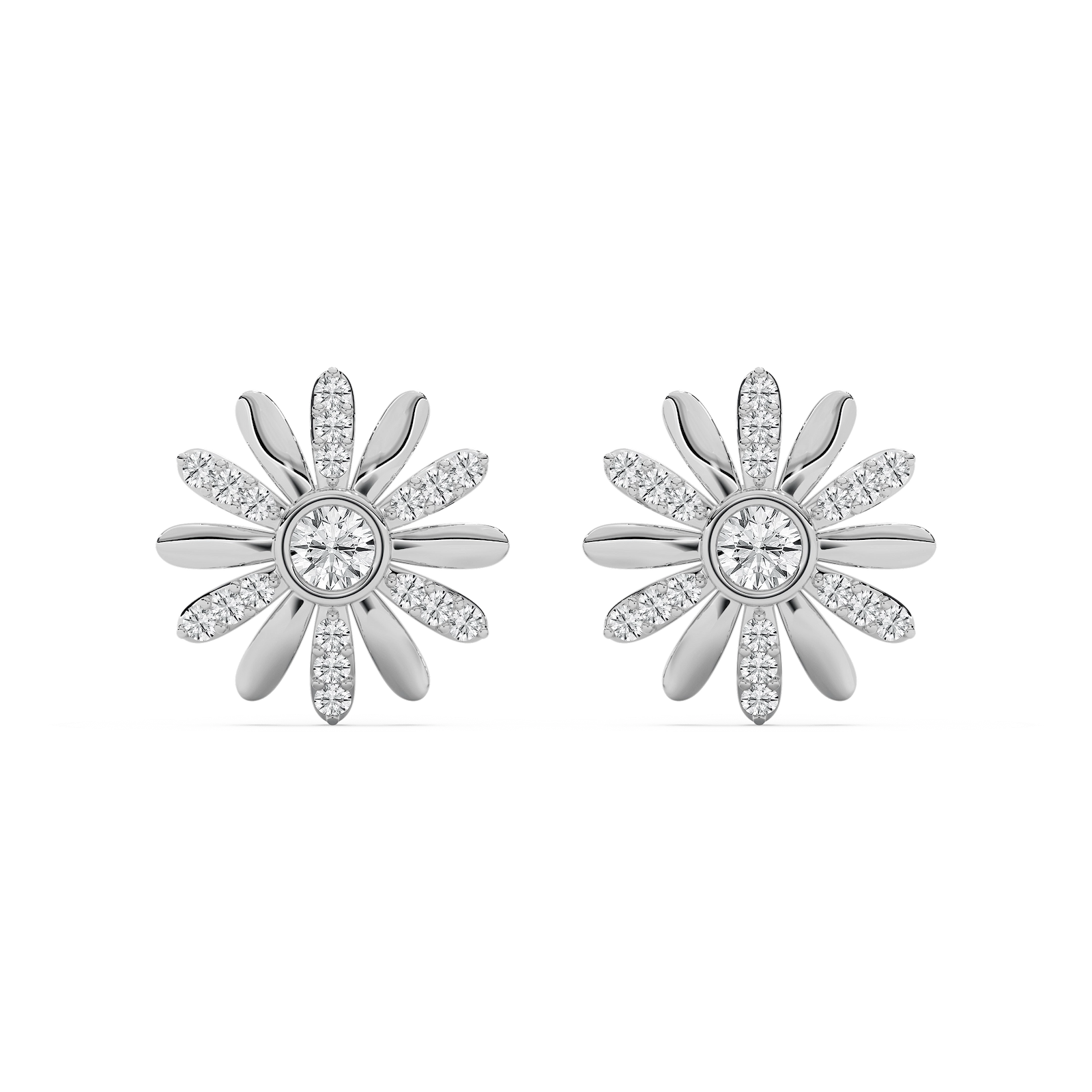 Daisy Diamond Studs in Rose Gold