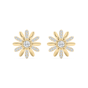 1 ctw Round Lab Grown Diamond Daisy Stud Earrings