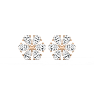 1/8 ctw Pear Lab Grown Diamond Daisy Stud Earrings