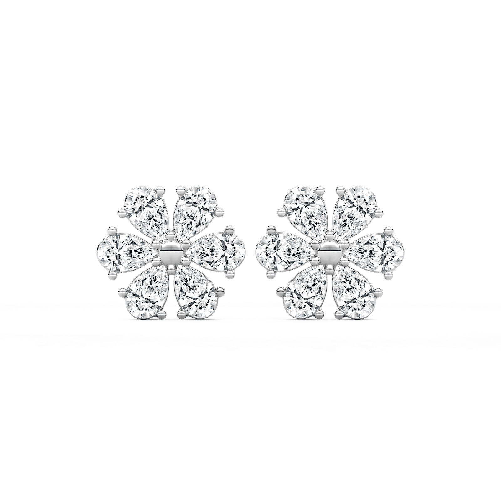 1 ⅞ ctw Pear Lab Grown Diamond Daisy Stud Earrings