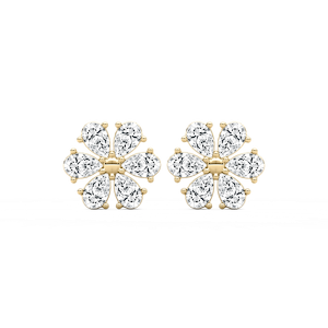 1/8 ctw Pear Lab Grown Diamond Daisy Stud Earrings