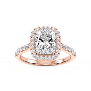 Daniela 2 ½ ctw Antique Elongated Cushion Lab Grown Diamond Halo Engagement Ring