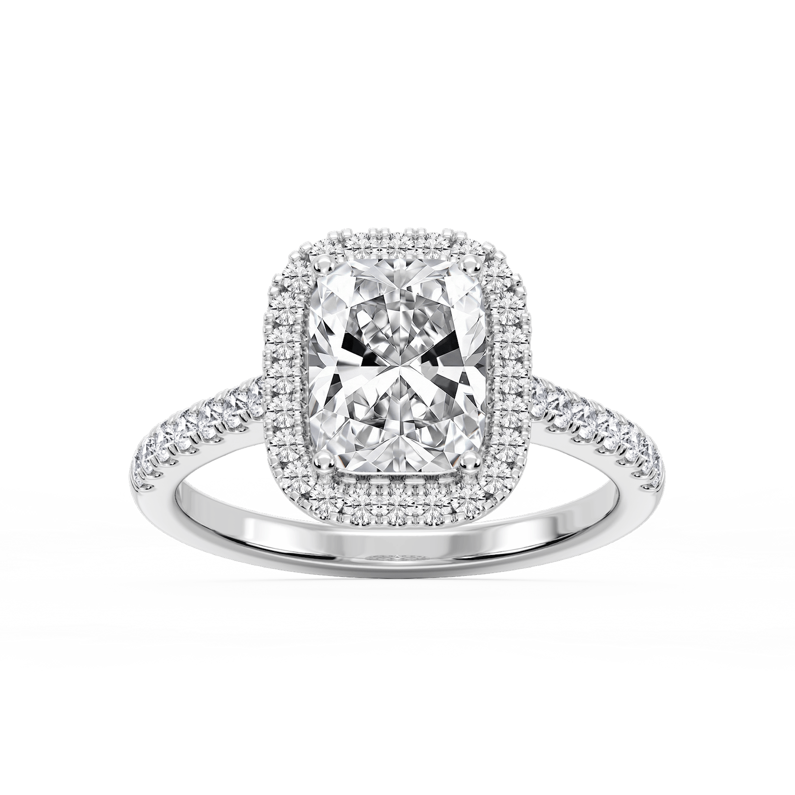 Daniela 2 ½ ctw Antique Elongated Cushion Lab Grown Diamond Halo Engagement Ring