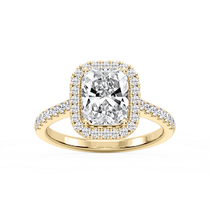 Daniela 2 ½ ctw Antique Elongated Cushion Lab Grown Diamond Halo Engagement Ring