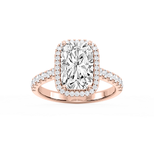 Daniela Antique Elongated Cushion Lab Grown Diamond Halo Engagement Ring