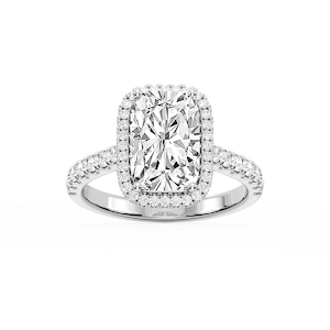 Daniela Antique Elongated Cushion Lab Grown Diamond Halo Engagement Ring