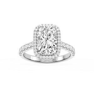 Daniela Antique Elongated Cushion Lab Grown Diamond Halo Engagement Ring