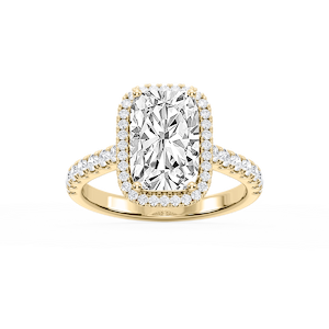 Daniela Antique Elongated Cushion Lab Grown Diamond Halo Engagement Ring