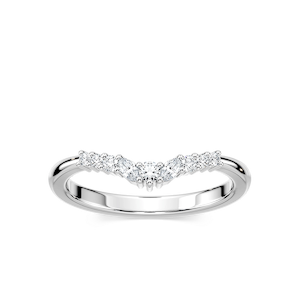 Capri 1/5 ctw Round and Marquise Lab Grown Diamond Chevron Curved Band