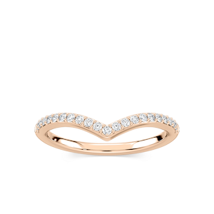 Lyla 1/6 ctw Round Lab Grown Diamond Chevron Curved Band