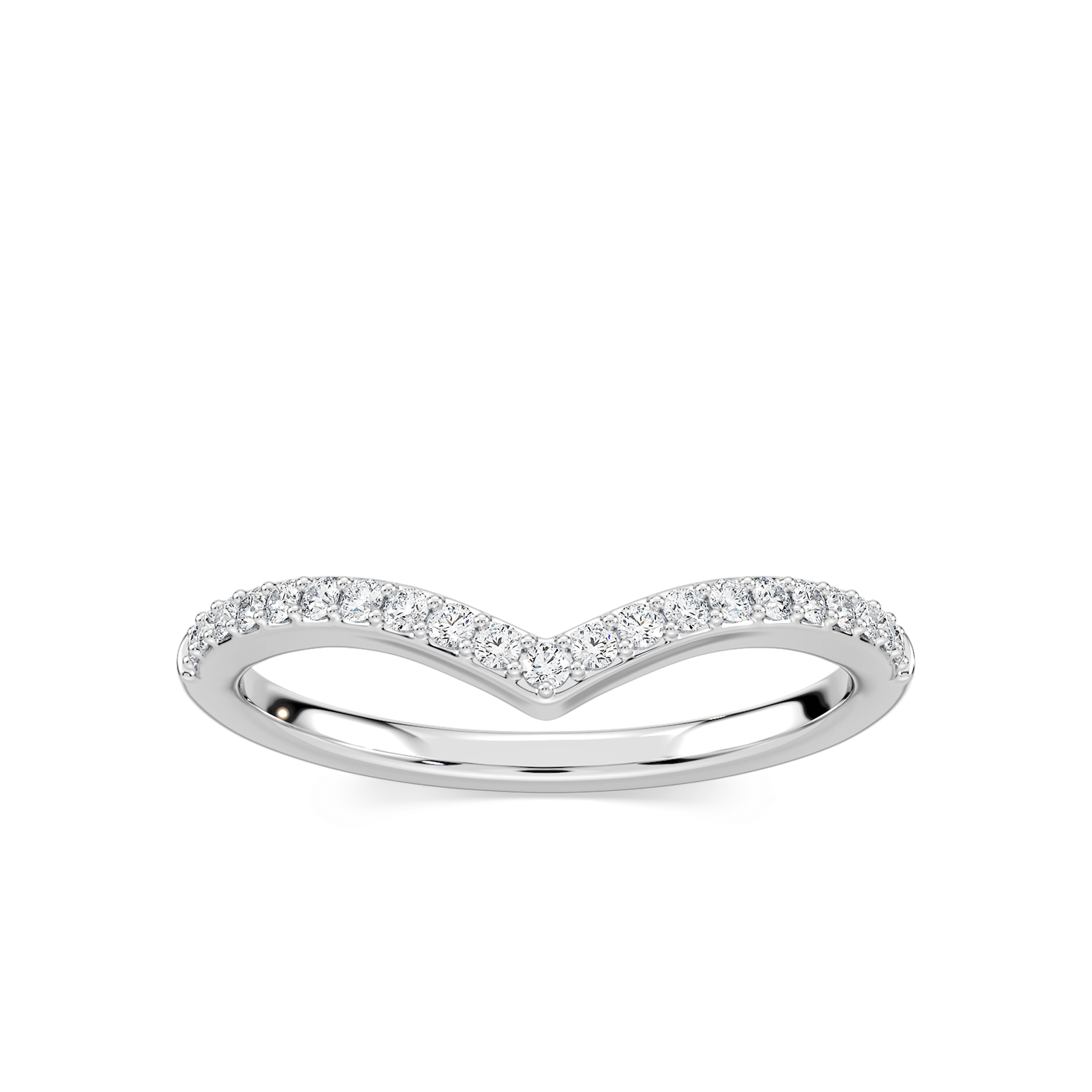 Deep V Ring with accenting recycled diamonds in recycled 14K yellow gold | v shaped fashion ring accenting recycled diamonds recycled 14K yellow gold