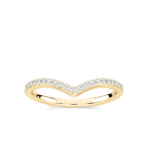 Lyla 1/6 ctw Round Lab Grown Diamond Chevron Curved Band