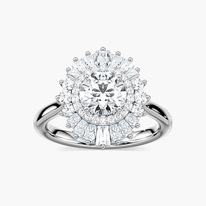 Delphine Round Lab Grown Diamond Ornate Vintage Double Halo Engagement Ring