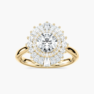 Delphine Round Lab Grown Diamond Ornate Vintage Double Halo Engagement Ring