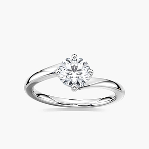 Kayla Round Lab Grown Diamond Four Prong Bypass Solitaire Engagement Ring