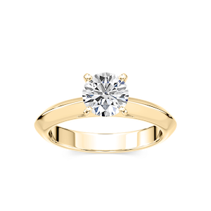 Demi Lab Grown Diamond Knife Edge Cathedral Solitaire Engagement Ring