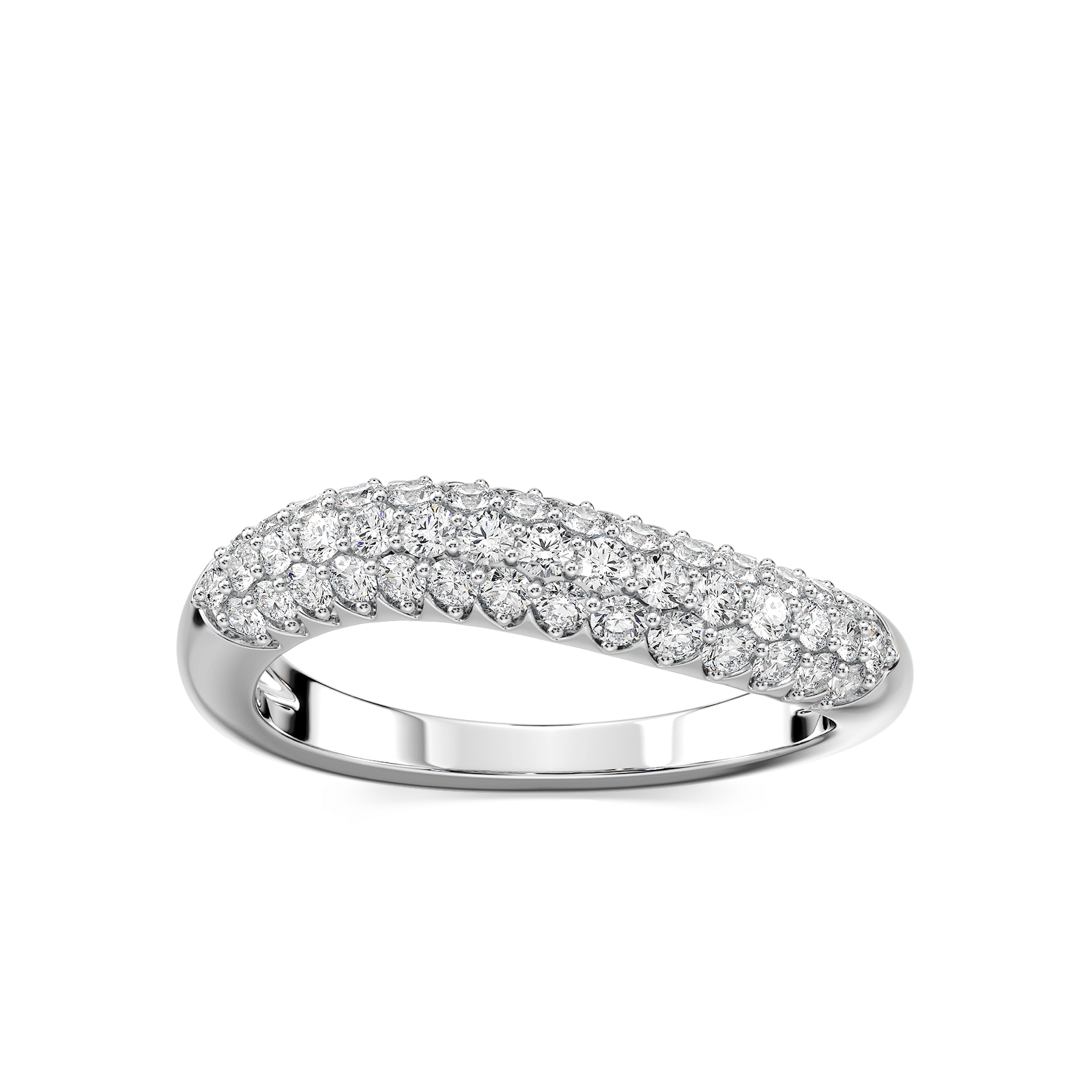 Diamond 1.8mm Pavé Wave Ring