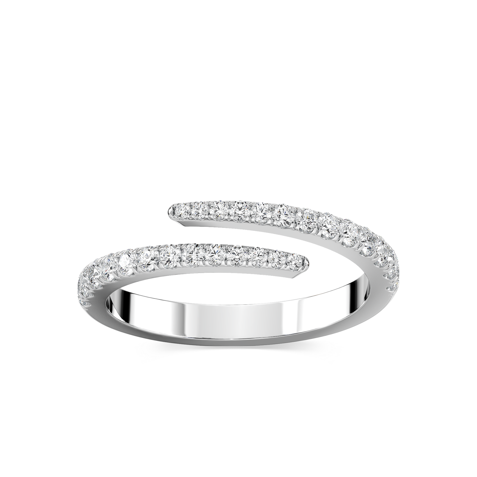 Pave Wrap Ring with 0.41ctw Round Cut Lab-Grown Diamonds in 14K White Gold
