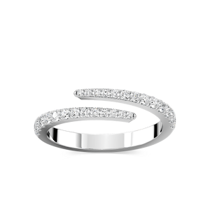 Pave Wrap Ring with 0.41ctw Round Cut Lab-Grown Diamonds in 14K White Gold